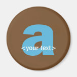 Blue and Brown Monogram - Letter A Fridge Magnet
