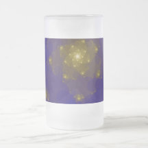 Blue and Gold Colour Fractal Design. Mugs