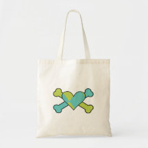 blue and green argyle heart coloured crossbones de bag