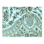 Blue And Green Lace Post Card