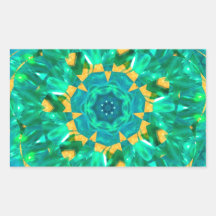 Blue and Green Ribbon Dec 2012 Rectangle Sticker