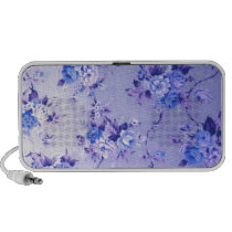 Blue and Lavender Floral Textured Pattern. speakers
