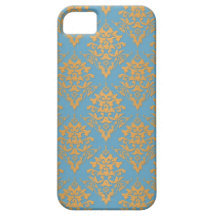 Blue and Orange Damask Pattern iPhone 5 Cover