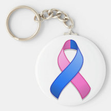 Blue and Pink Awareness Ribbon Keychain