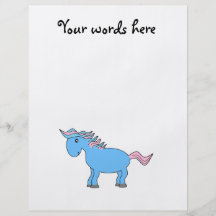 Blue and pink horse personalised flyer