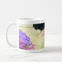 Blue and purple flowers coffee mugs