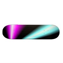 Blue and purple lightbeams on black skateboard