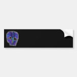 Blue and Purple Skull. Bumper Sticker