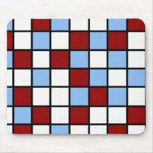 Blue and Red Mosaic Tile Pattern Gifts Mouse Pad