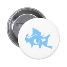 Blue and White Abstract Geometric Graphic. Button
