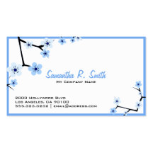Blue and White Chery Blossum Business Card