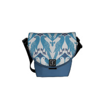 Blue and White Doves Commuter Bag