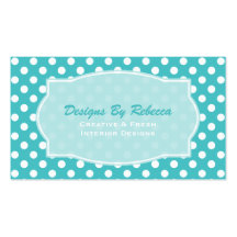 Blue And White Polka-dot Business Cards