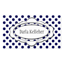 Blue and White Polka Dot Business Cards