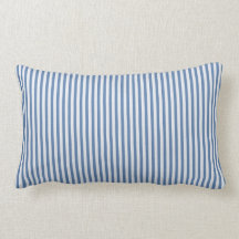 Blue and White stripe lumbar throw pillow