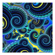 Blue and Yellow Retro Pattern Photograph