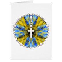 Blue and Yellow Rosary Dream Catcher Cards