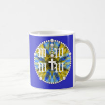 Blue and Yellow Rosary Dream Catcher Coffee Mug
