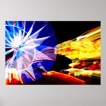 BLue and Yellow Zoomed Fair Rides Posters