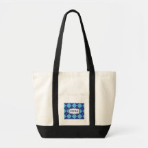 Blue Argyle Vegan Pride Canvas Bag