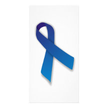 Blue Awareness and Remembrance Ribbon Photo Card