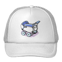 blue baby buggy mesh hat