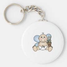Blue Baby Cupid Key Chains