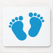 Blue baby feet mousepad