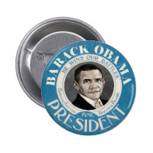 Blue Barack Obama Wins Our Battles Pinback Buttons