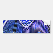 Blue Bars Twist Abstract Art Pattern Bumper Stickers