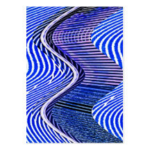 Blue Bars Twist Abstract Art Pattern Business Card Templates