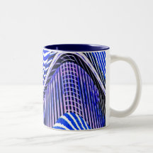 Blue Bars Twist Abstract Art Pattern Coffee Mug