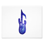blue bass guitar music note crayon photo print