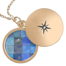 Blue Bathroom Tiles Design Personalised Necklace