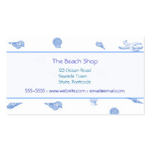 Blue Beach Seashells Business Cards