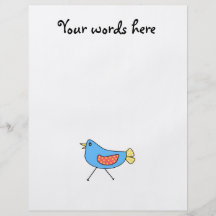 Blue bird with polka dots personalised flyer