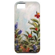 Blue Bonnets and Canna Lilies