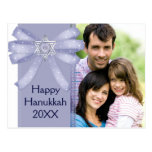 Blue Bow 2 Add Your Photo Hanukkah Postcards