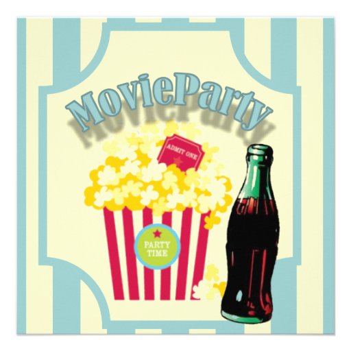Blue Boys Movie Birthday Party Invitation