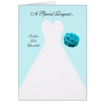 Blue Bridesmaid Invitation Card -- Bridal Gown