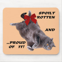Blue British Shorthair Cat mousepad:Spoilt Rotten