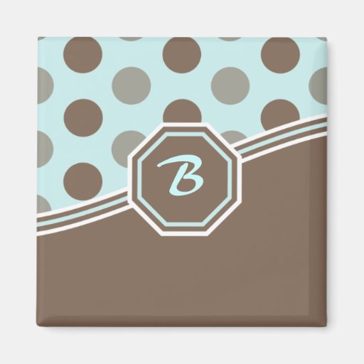 Blue & Brown Monogram Magnet