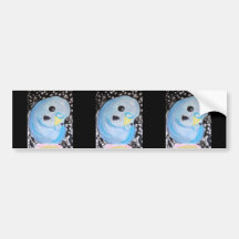 Blue Budgie Under The Stars Bumper Stickers