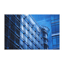 Blue Building Stretched Canvas Prints