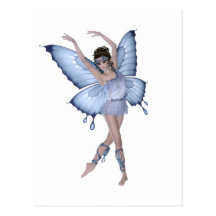 Blue Butterfly Fairy Princess Post Card