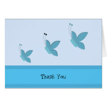 Blue Butterfly Thank You Greeting Card