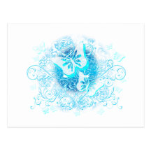 Blue Butterfly Tribal Postcard
