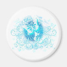 Blue Butterfly Tribal Refrigerator Magnets