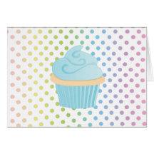 Blue Cake Greeting Cards