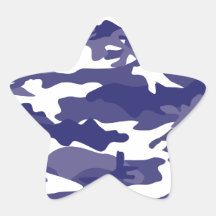 Blue Camouflage Star Stickers